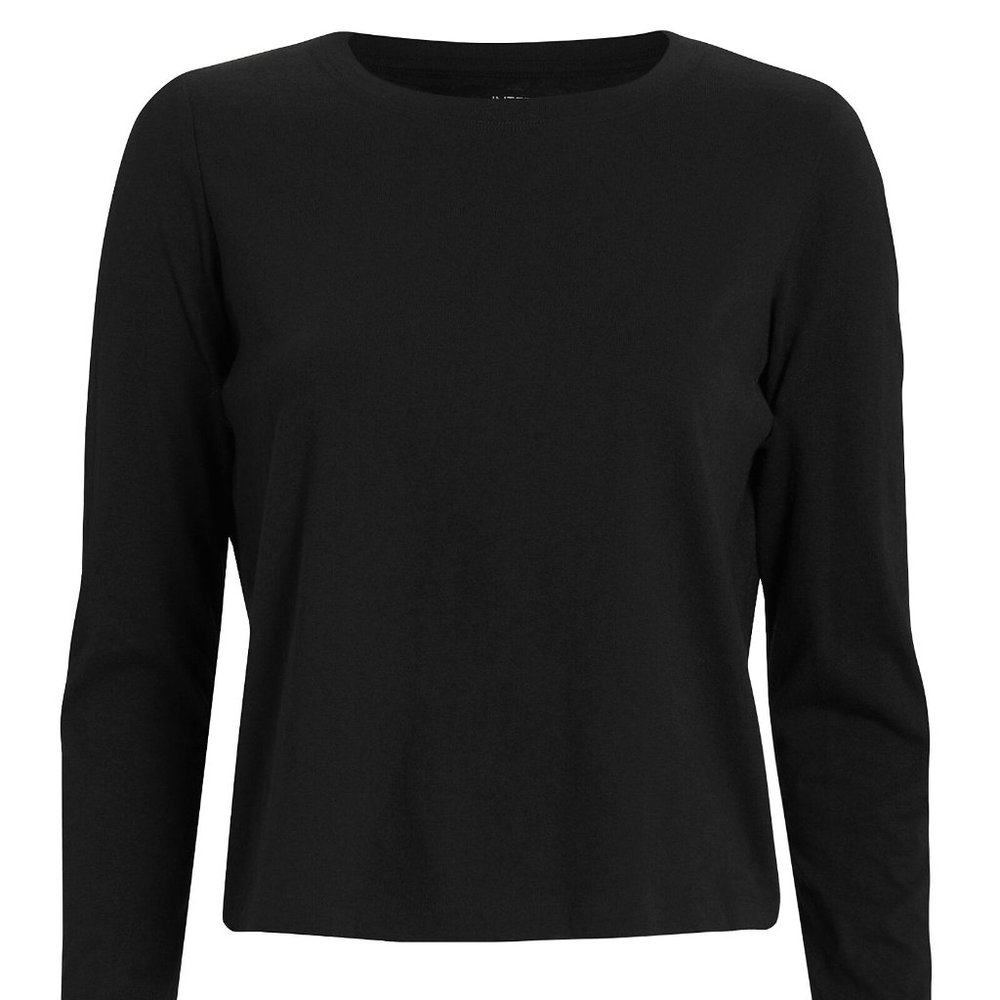 INTERMIX Classic Long Sleeve T-Shirt Black P (XS) - Picture 5 of 10